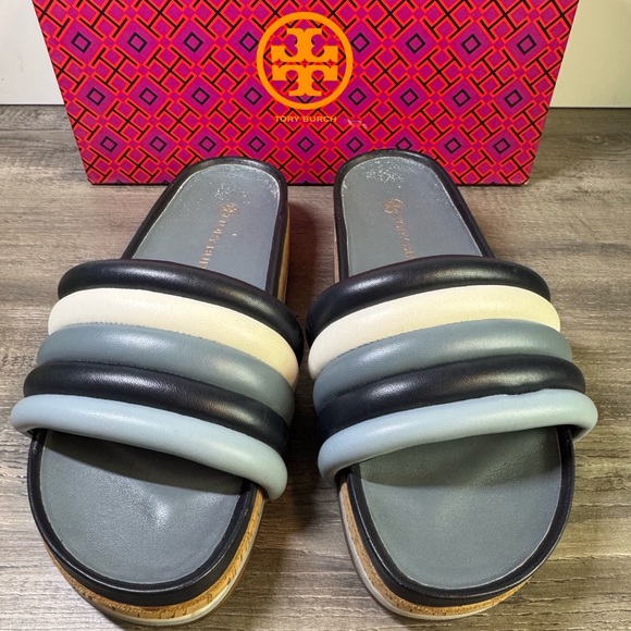 Tory Burch Quilted Napa Leather Platform Sandals Womens size 9 $317 - Picture 3 of 10
